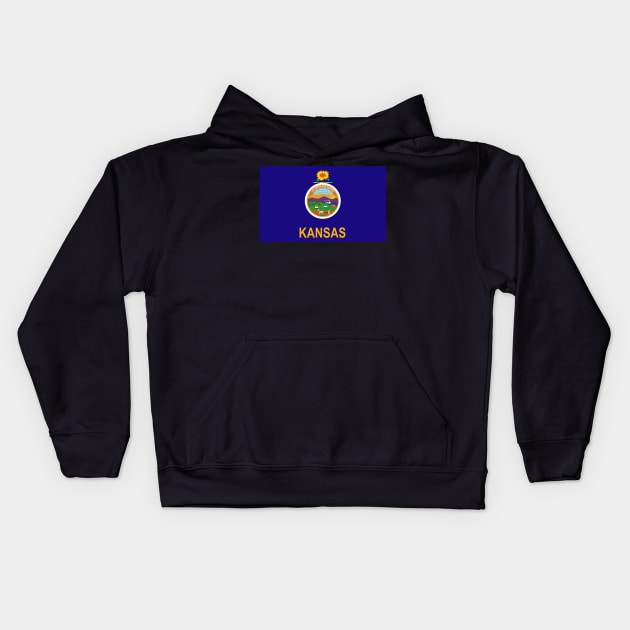 Flag - Kansas wo Txt Kids Hoodie by twix123844